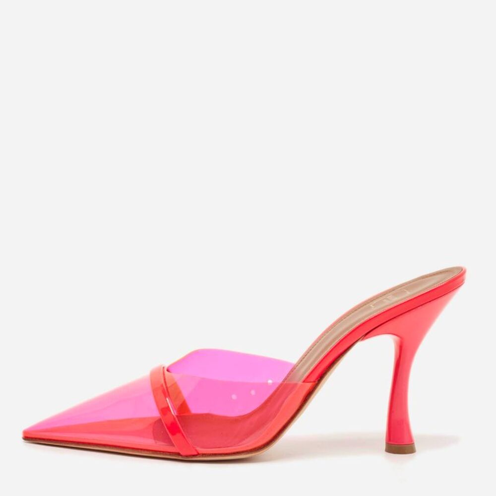 Malone Souliers Joella Size 38 Pink Pvc And Patent Leather Mules